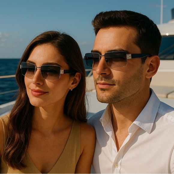 GUCCI VINTAGE 1798 Gray Gradient GG Pattern Sunglasses - Picture 7 of 10